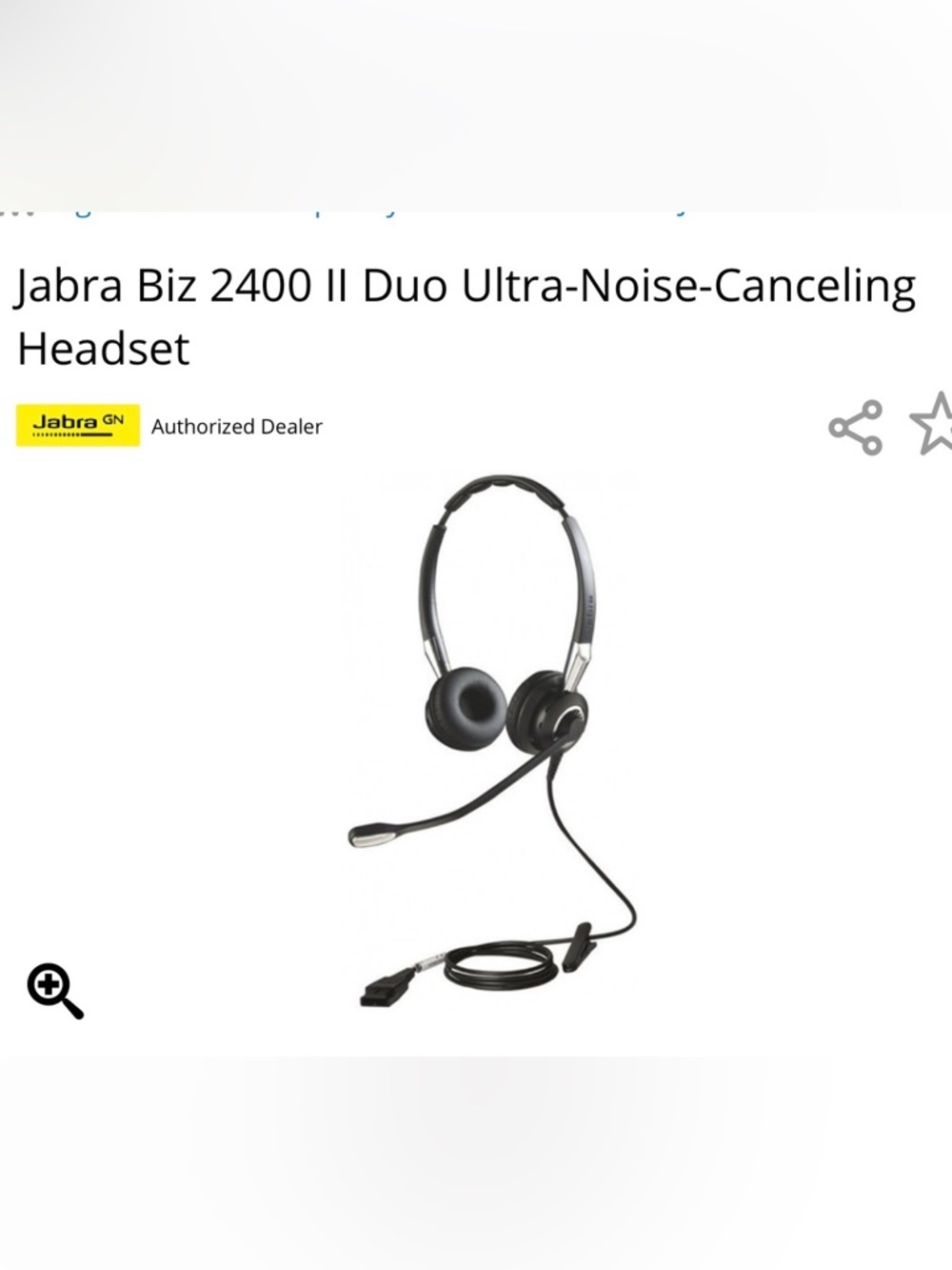 Jabra Biz 2400 II Duo Noise-Canceling Headset Black Kevlar Cords 360 Boom Mic!